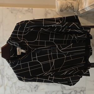NEW JOSEPH RIBKOFF abstract line jacket in abstract black multi Worn One Time!